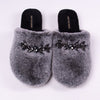 Pretty You London Charcoal "Dido" Jewelled Slippers | Putti Fine Fashions