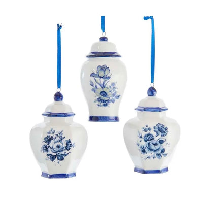 Kurt Adler Blue Delft Ginger Jar Ornament