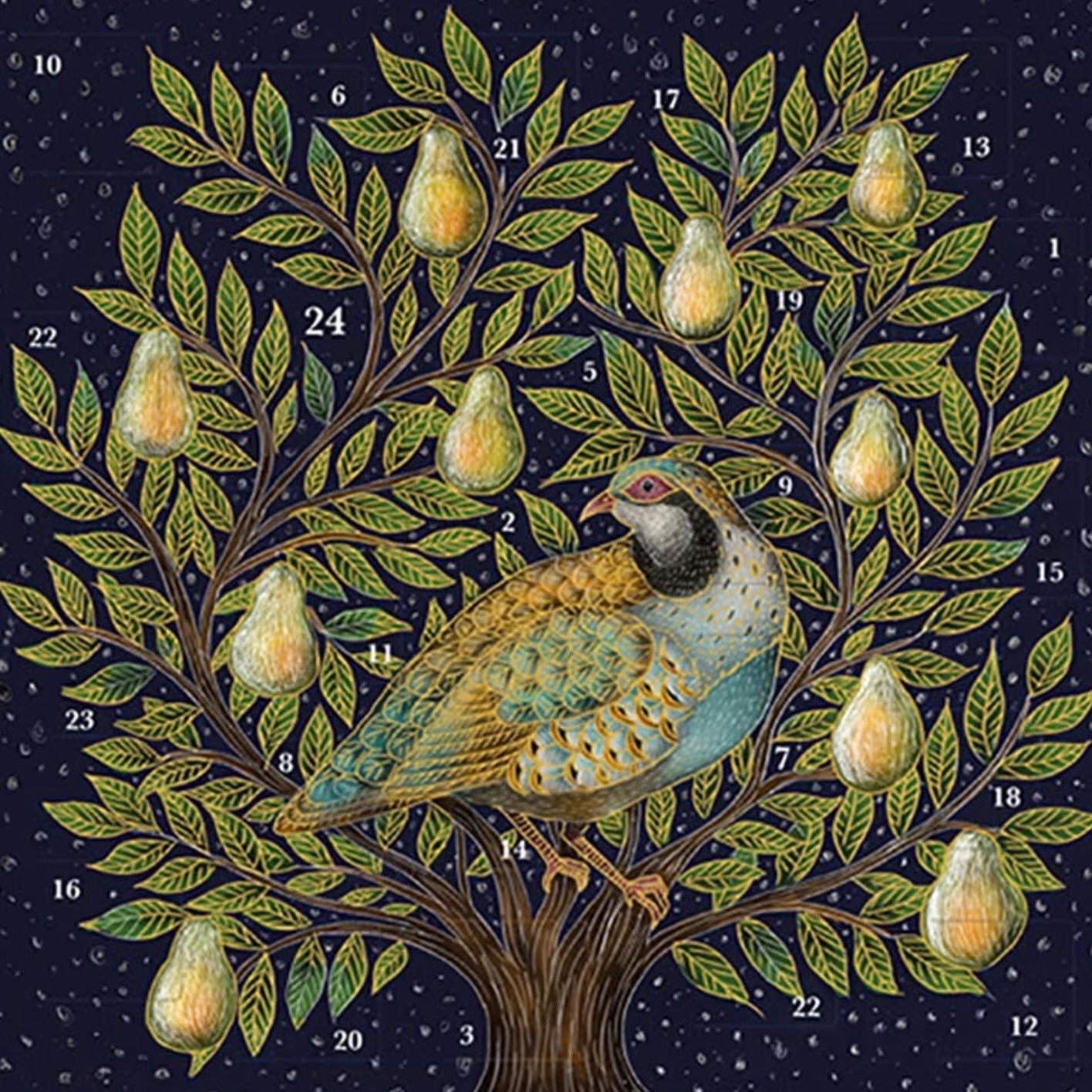 Partridge in a Pear Tree Advent Card