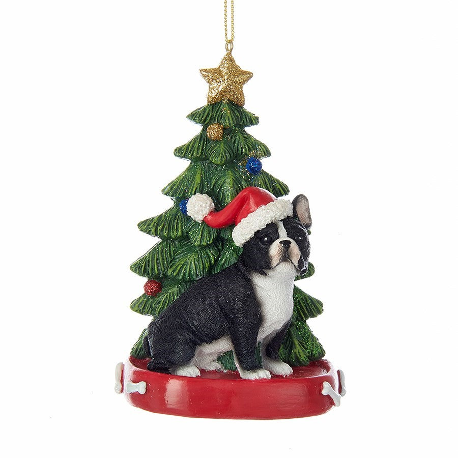 Kurt Adler French Bulldog with Tree Ornament