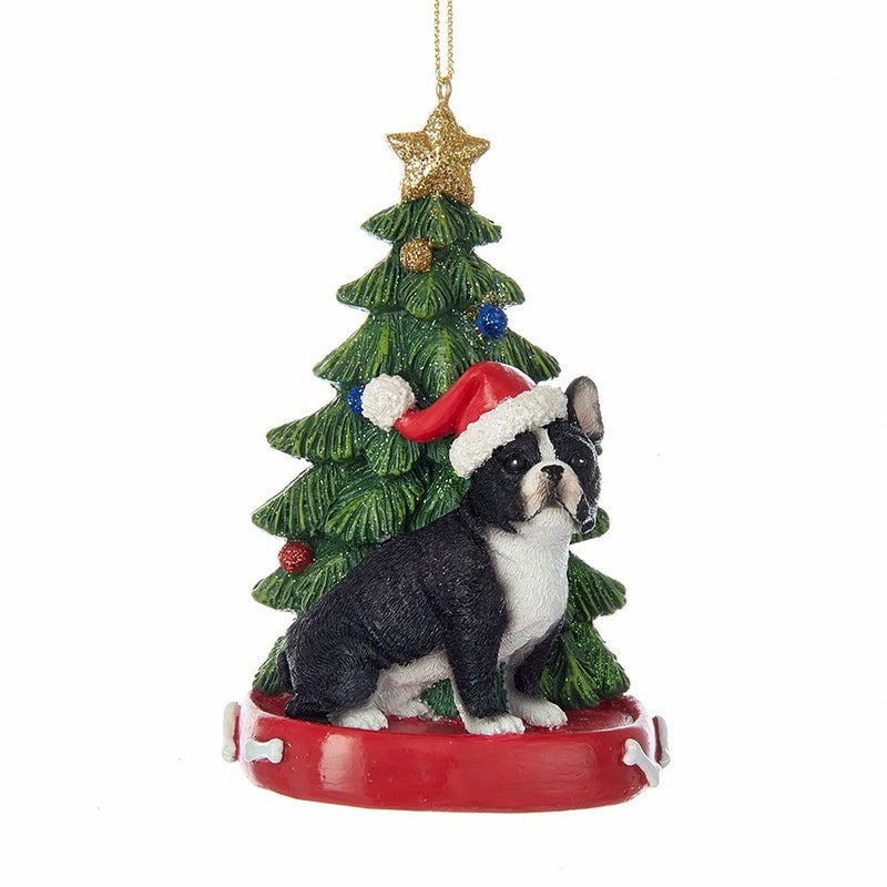 Kurt Adler French Bulldog with Tree Ornament