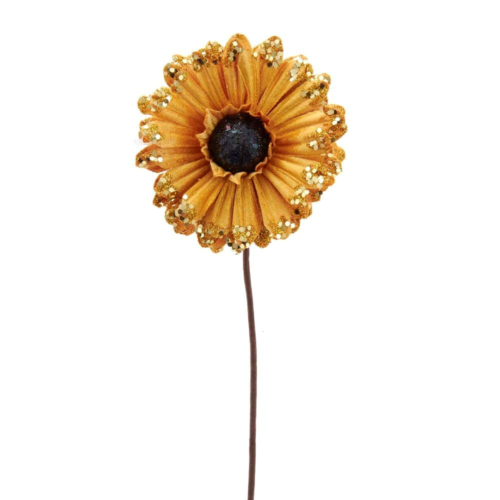 Kurt Adler Gold Sunflower with Glitter | Putti Christmas 