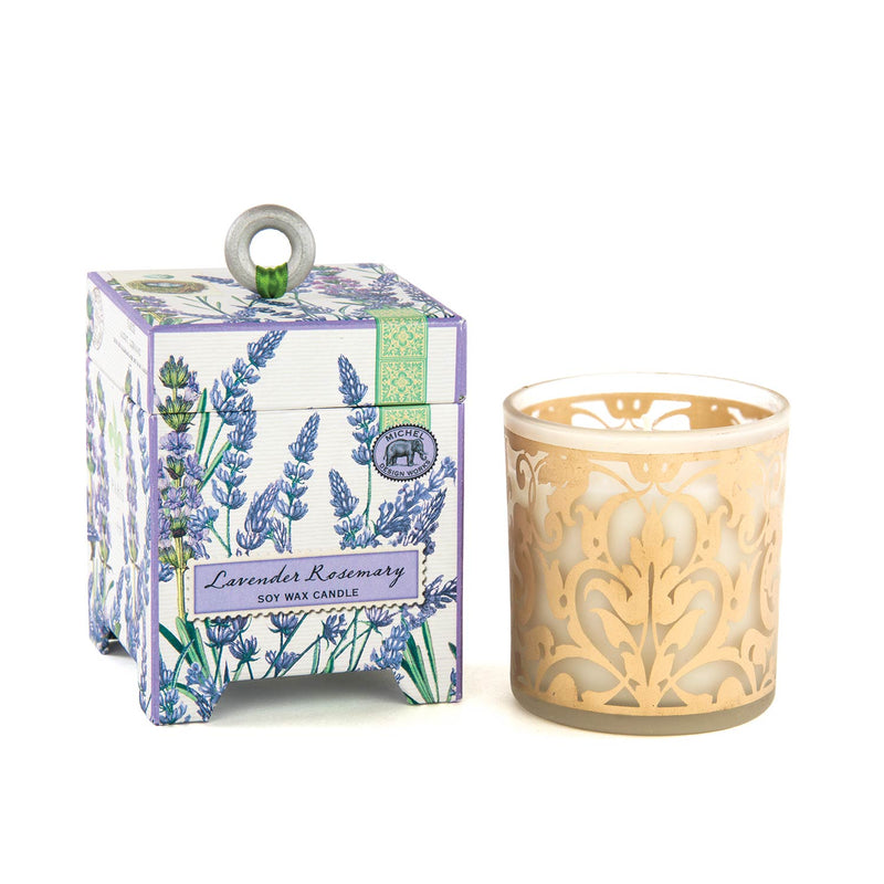 Michel Design Lavender & Rosemary Soy Wax Candle 6.5oz Putti Fine Furnishings Canada