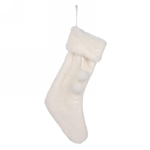 Off White Faux Fur Stocking | Putti Fine Furnishings 