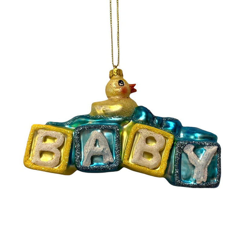 Baby Blocks Glass Ornament - Christmas Le Petite Putti Canada