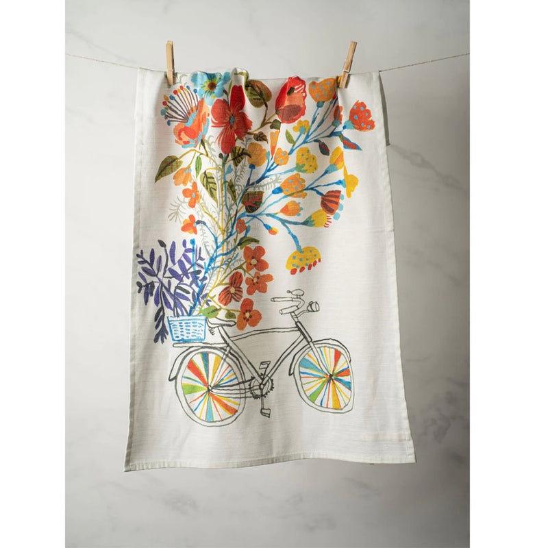 Bon Artis Cotton Tea Towel - Bike Basket | Putti Fine Furnishings 