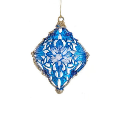 Kurt Adler Blue and White Diamond Acrylic Ornament | Putti Christmas Canada