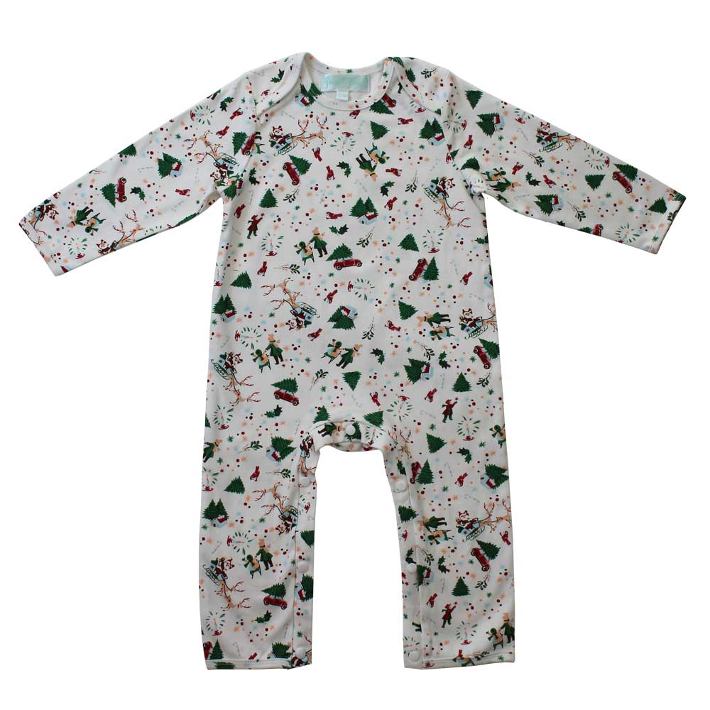 Powell Craft UK Christmas Print Jumpsuit | Le Petite Putti