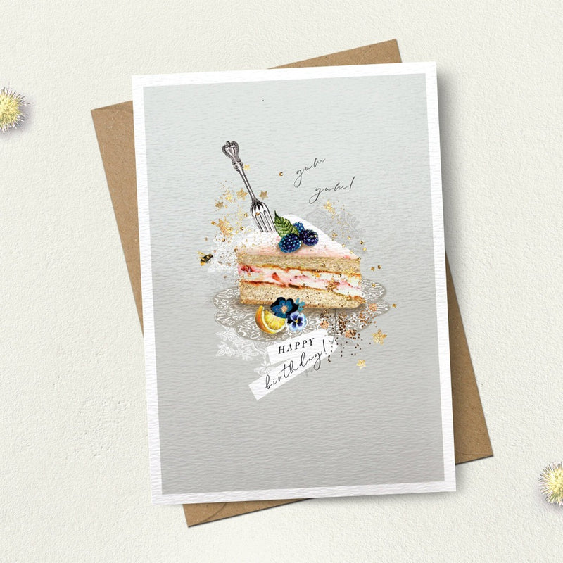 Stephanie Davies "Yum Happy Birthday" Cake Slice Greeting Card | Putti Celebrations 