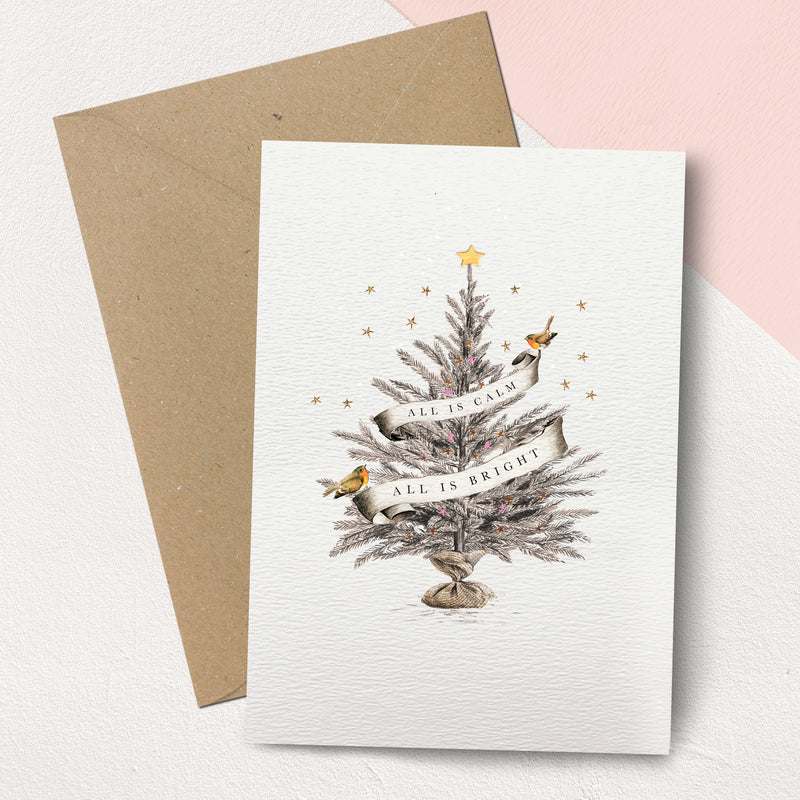 "Calm & Bright" Christmas Tree Christmas Card Pack
