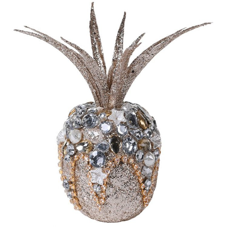 Champagne Glitter Pineapple with Jewels