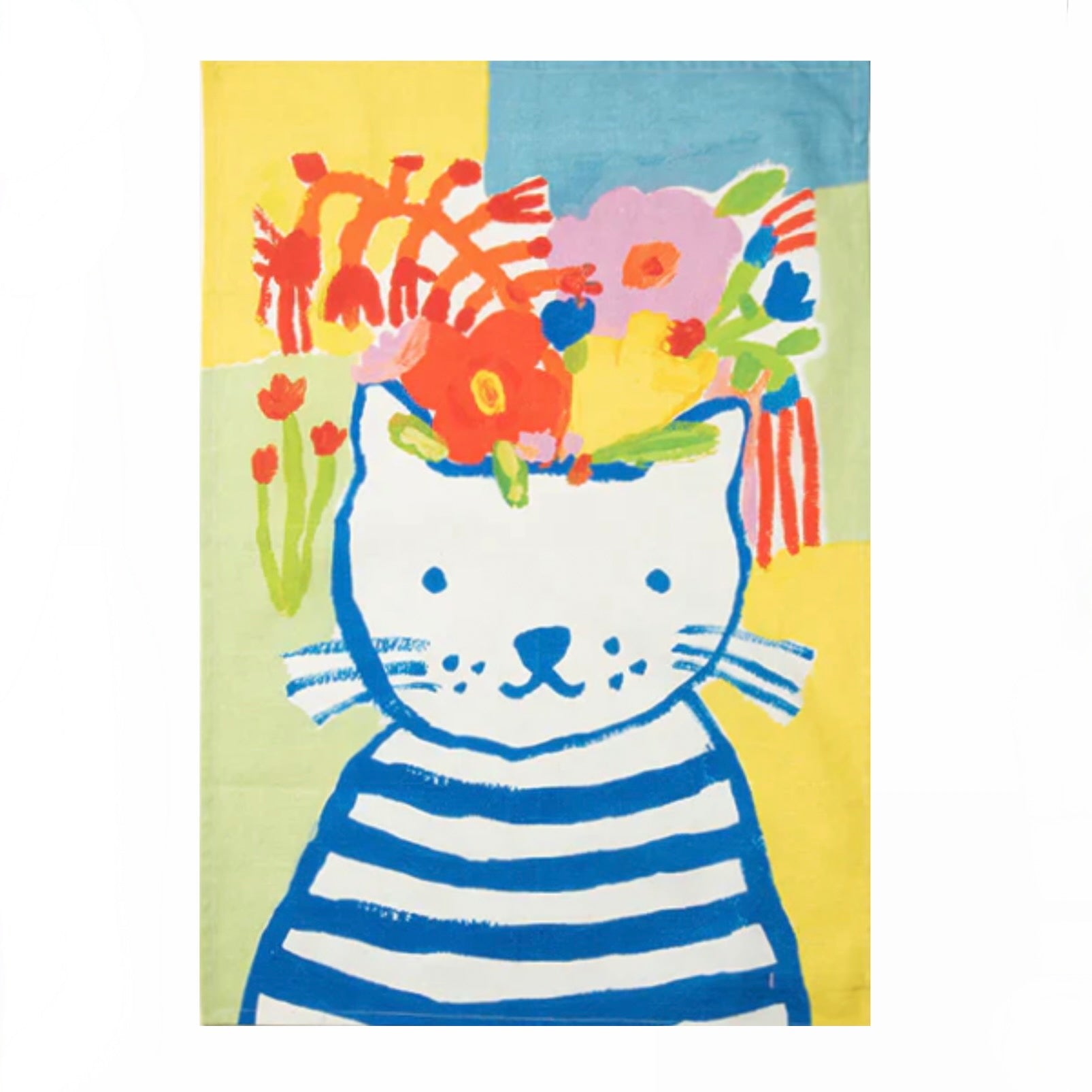 Bon Artis Cotton Tea Towel - Blue Cat