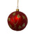 Red with Gold Glitter Leaves Glass Ornament