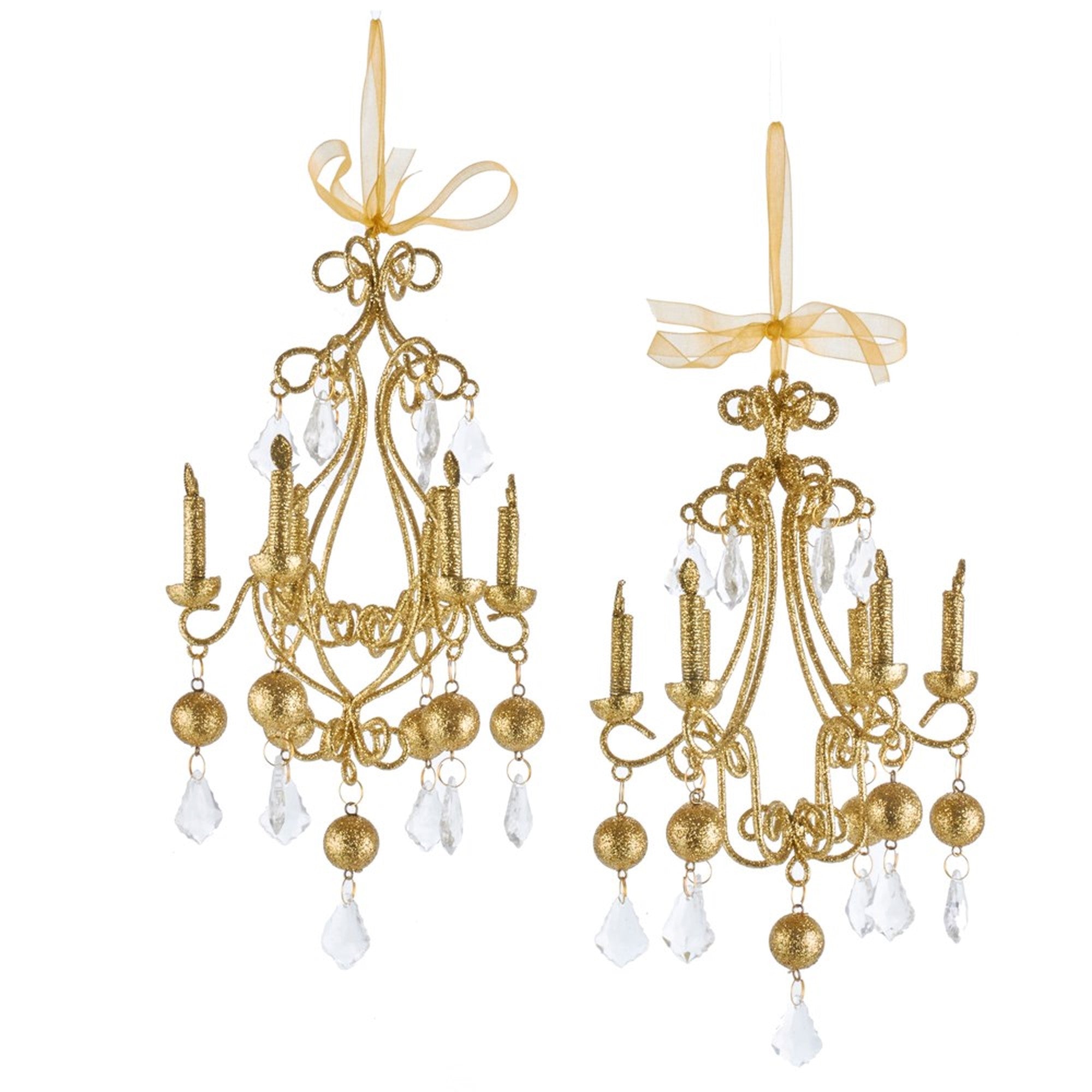 Kurt Adler Gold Glitter Chandelier Ornament | Putti Christmas 