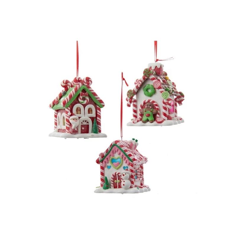 Kurt Adler Gingerbread LED Candy House Ornaments | Putti Christmas 