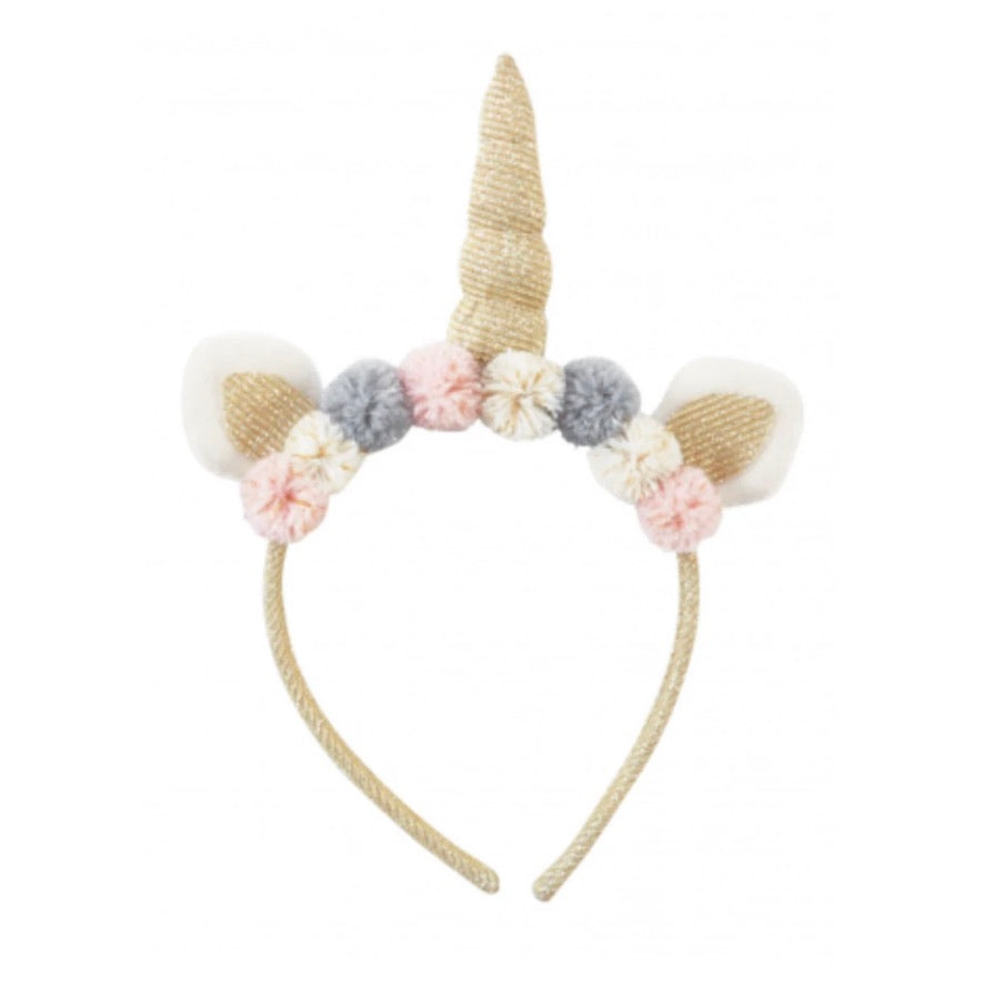 Glitter Unicorn Headband - Gold | Le Petite Putti Canada