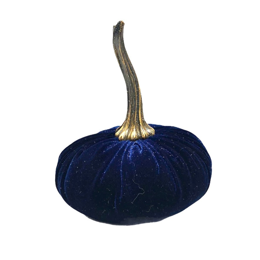 Large Velvet Pumpkin - Navy