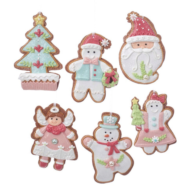 Pastel Gingerbread Cookie Ornaments
