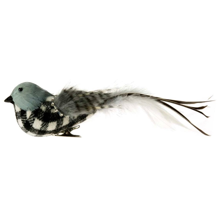 Black and White Buffalo Check Feather Bird | Putti Christmas Canada 