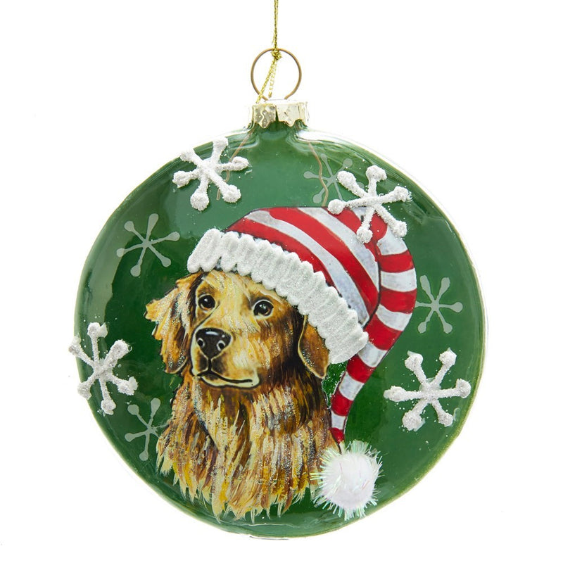 Kurt Adler Golden Retriever Disc Ornament