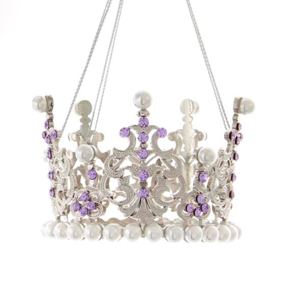 Kurt Adler Royal Splendor Purple Crown Ornament  | Putti Decorations 