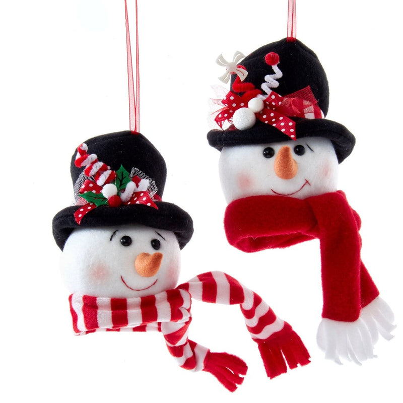 Kurt Adler Red and White Snowman Head Ornament | Putti Christmas Canada 