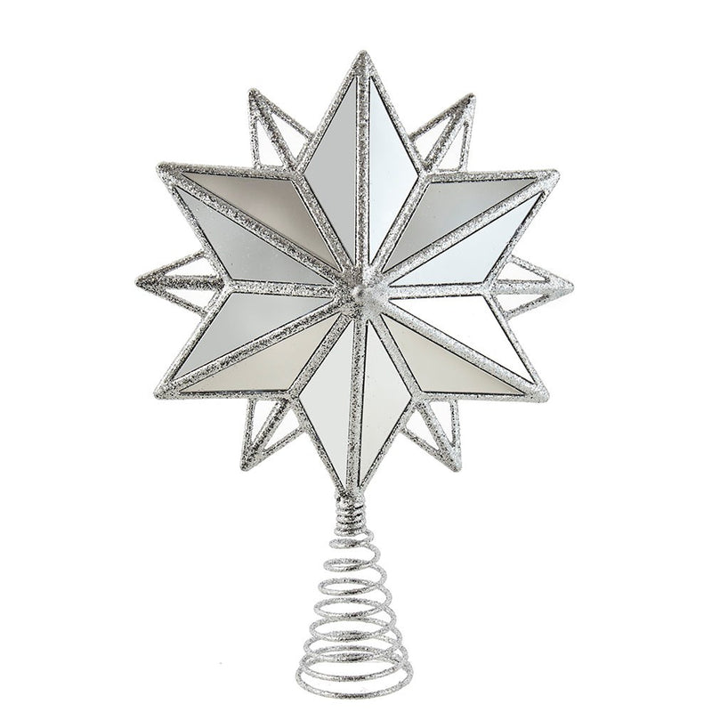 Acrylic Mirrored Silver Star Treetopper  | Putti Christmas 
