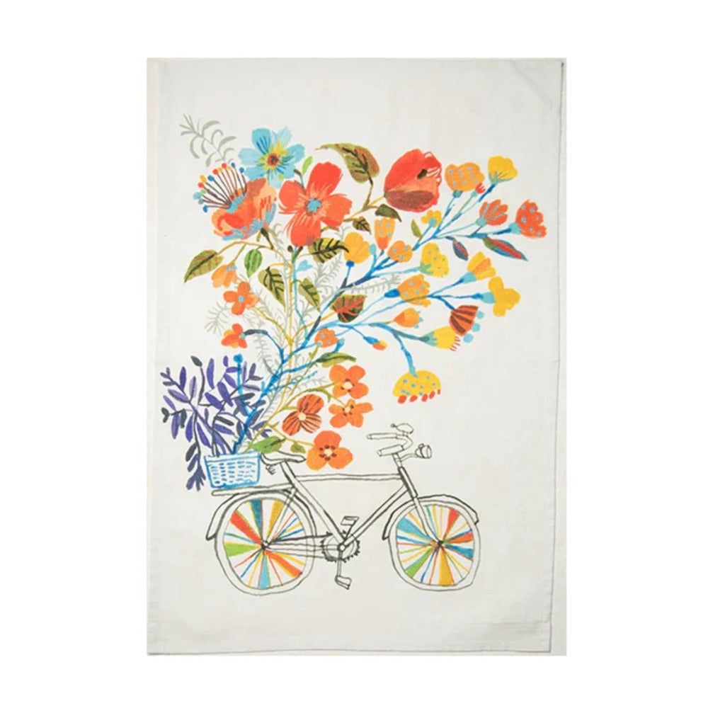 Bon Artis Cotton Tea Towel - Bike Basket | Putti Fine Furnishings 
