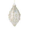 Pearl Embellished Ivory Glass Double Point Ornament | Putti Christmas