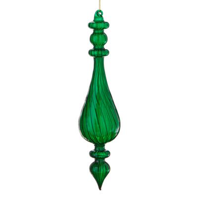 Green Venetian Style Glass Finial Ornament