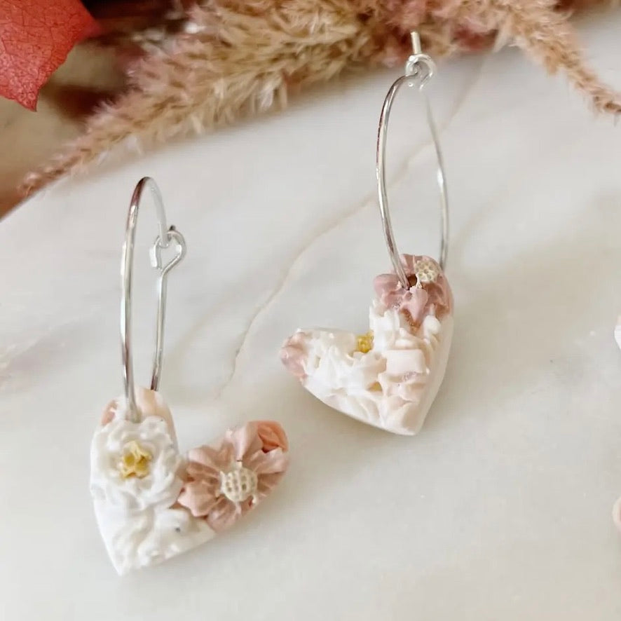 Blossom Floral Heart Earrings