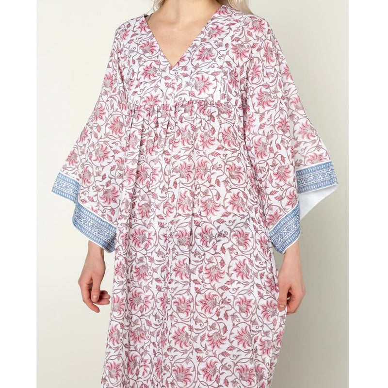 Nest Factory Classic Floral Maxi Dress 2 ply - Pink