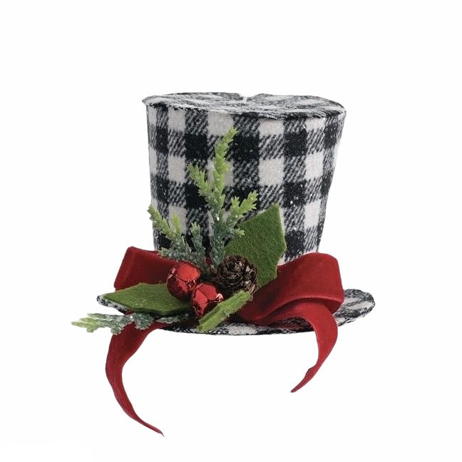 Sullivans Black and White Snowman Hat Ornament | Putt Christmas Decorations