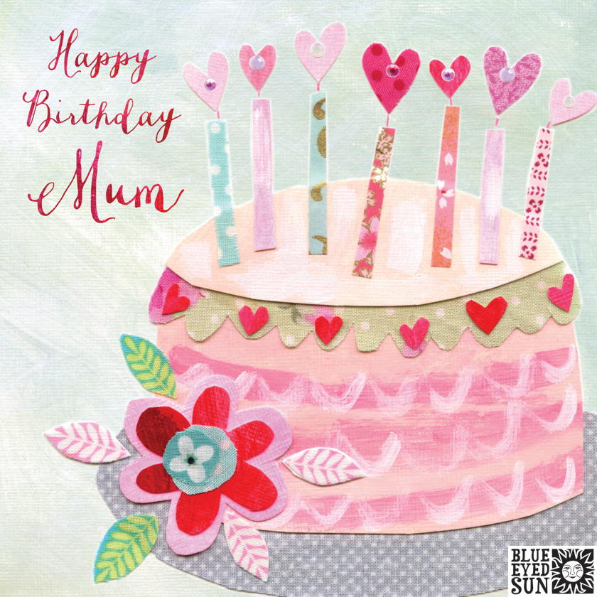 "Happy Birthday Mum" Cake Greeting Card  | Putti Fine Furnishings 