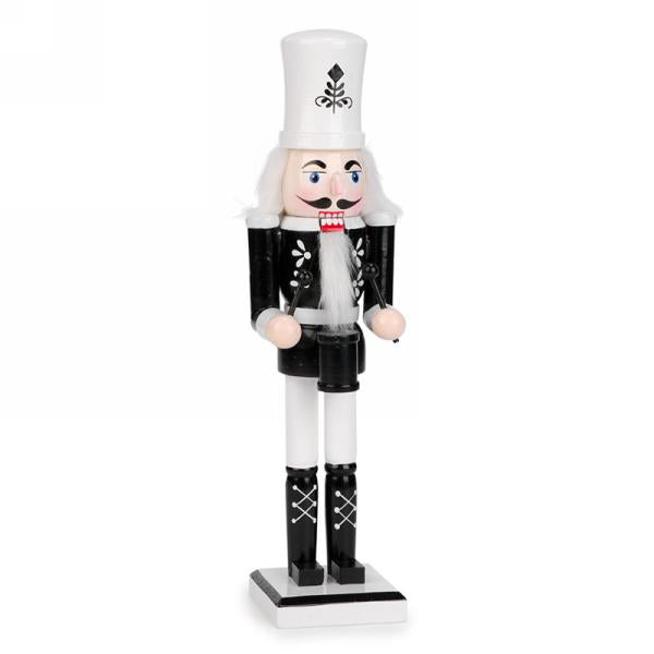 Black with White Wooden Nutcracker | Putti Christmas Decorations Canada 