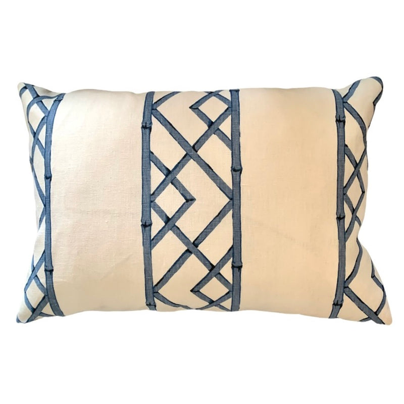 Blue Bamboo Latice Rectagular Pillow