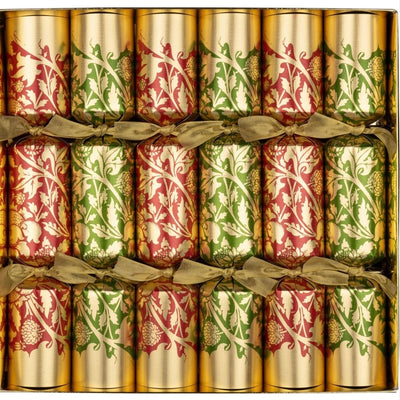 Walpert William Morris Sketch Red and Green Foil Christmas Crackers | Putti