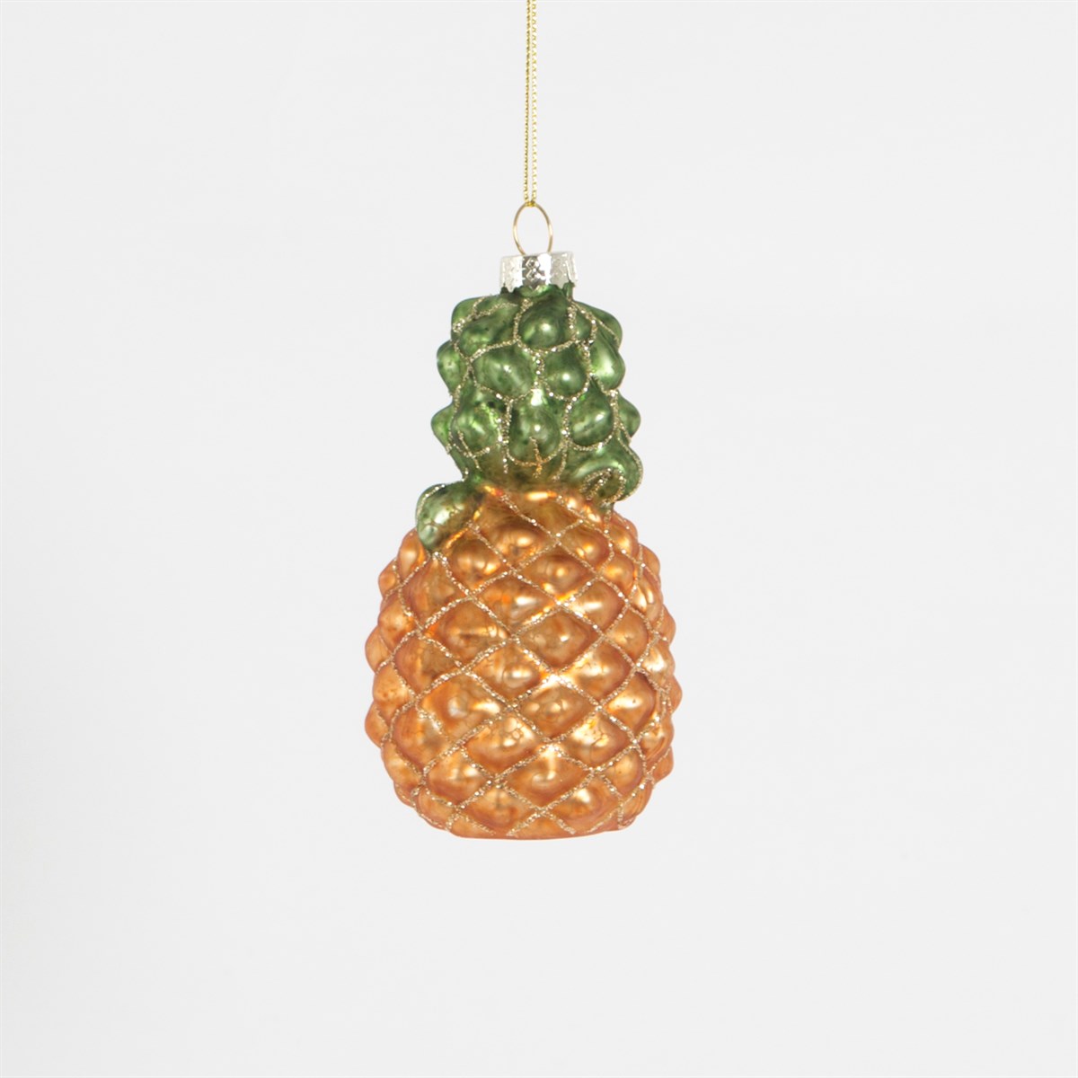 Glitzy Pineapple Glass Ornament | Putti Christmas Decorations Canada