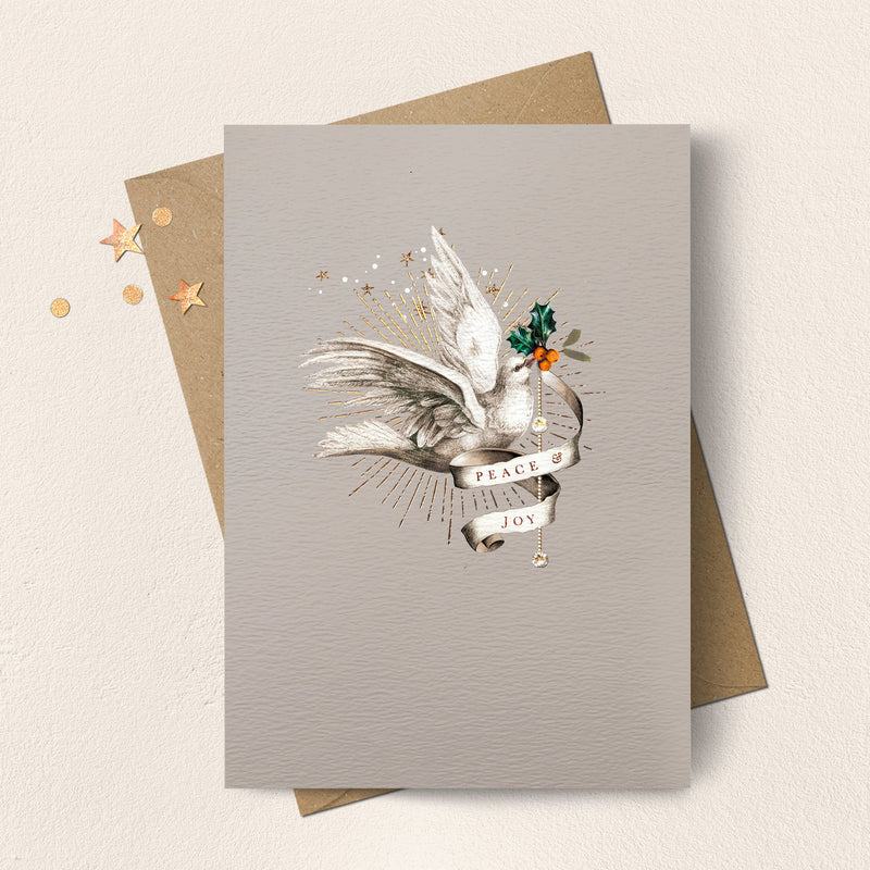 Stephanie Davies "Peace and Joy" Dove Christmas Card  Pack | Putti Canada