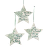 Kurt Adler Sage Green Stars with Sayings Ornament | Putti Christmas