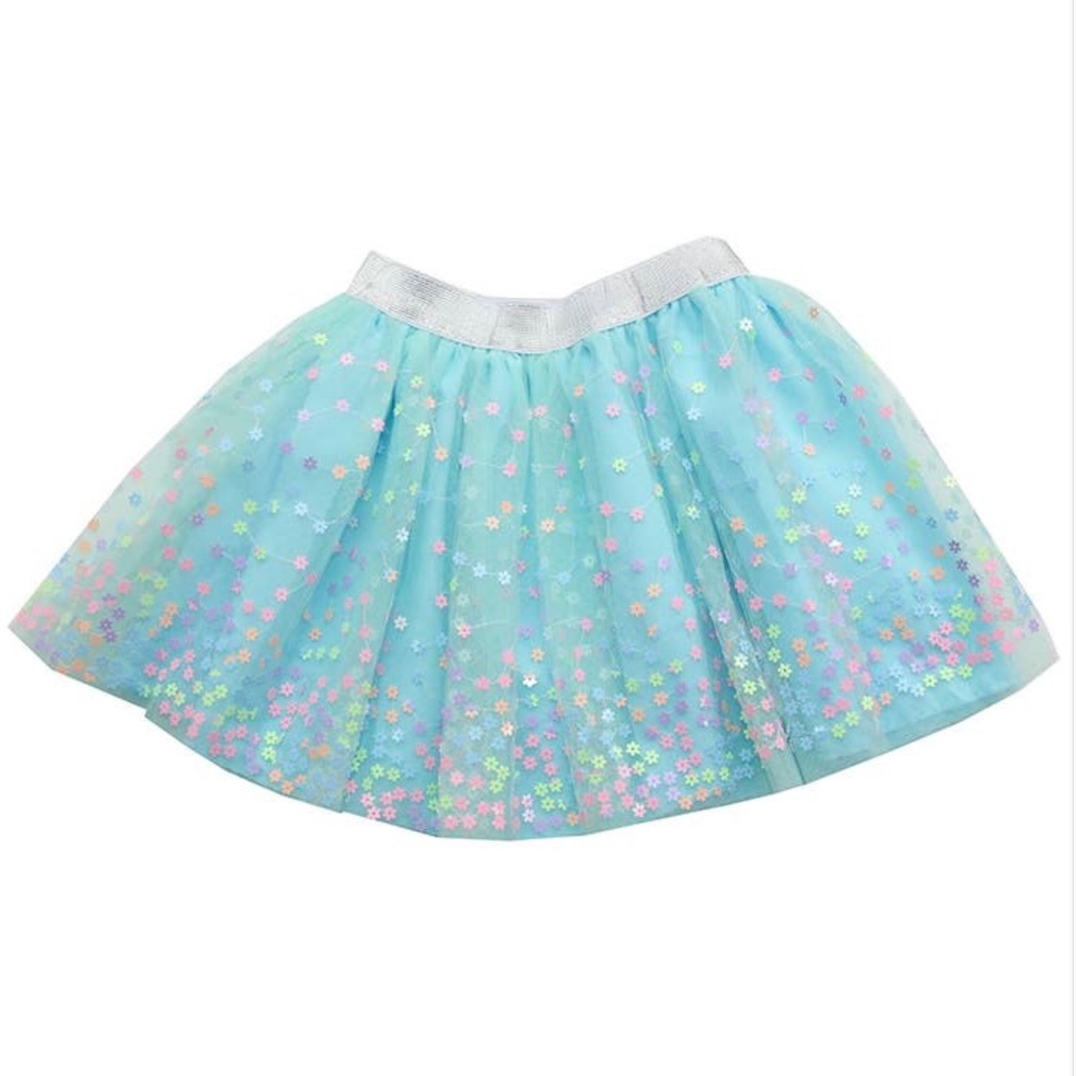 Aqua Sprinkle Flower Tutu