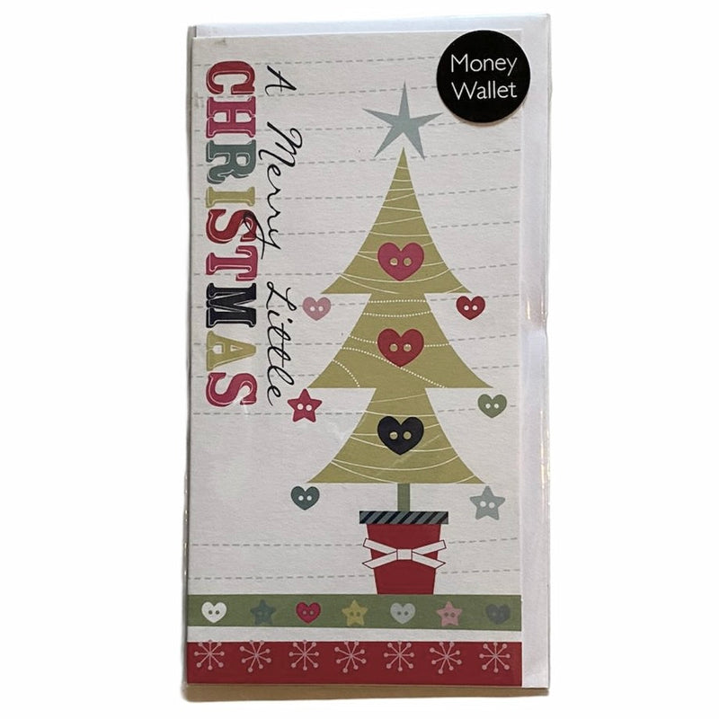 "A Merry Little Christmas" Tree Money Wallet Greeting Card  | Putti Celebrations
