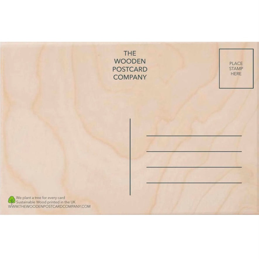 Floral Wooden Postcard