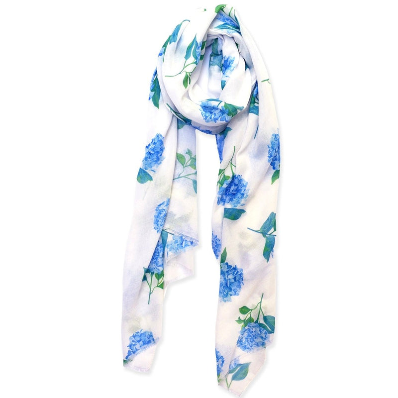 Blue Hydrangea Cotton Scarf