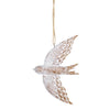 White Washed Flying Bird Ornament  | Putti Christmas Canada