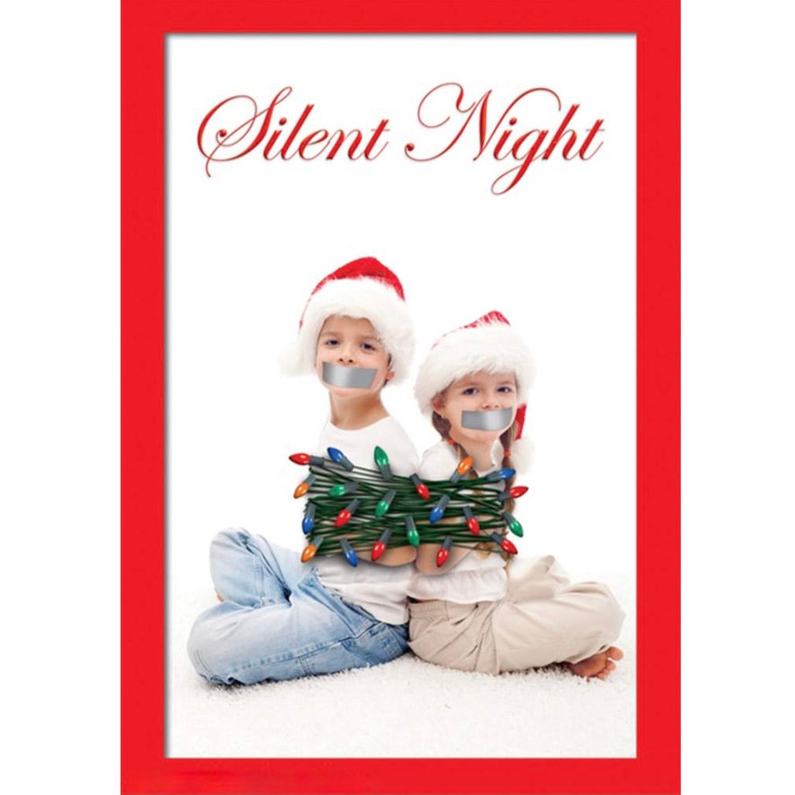 "Silent Night" Naughty Kids Christmas Greeting Card