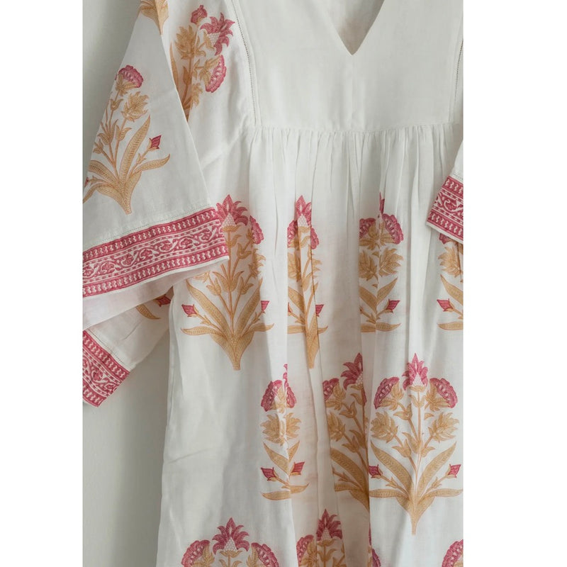 Nest Factory Bouquet Maxi Dress 2 ply - Mustard & Pink