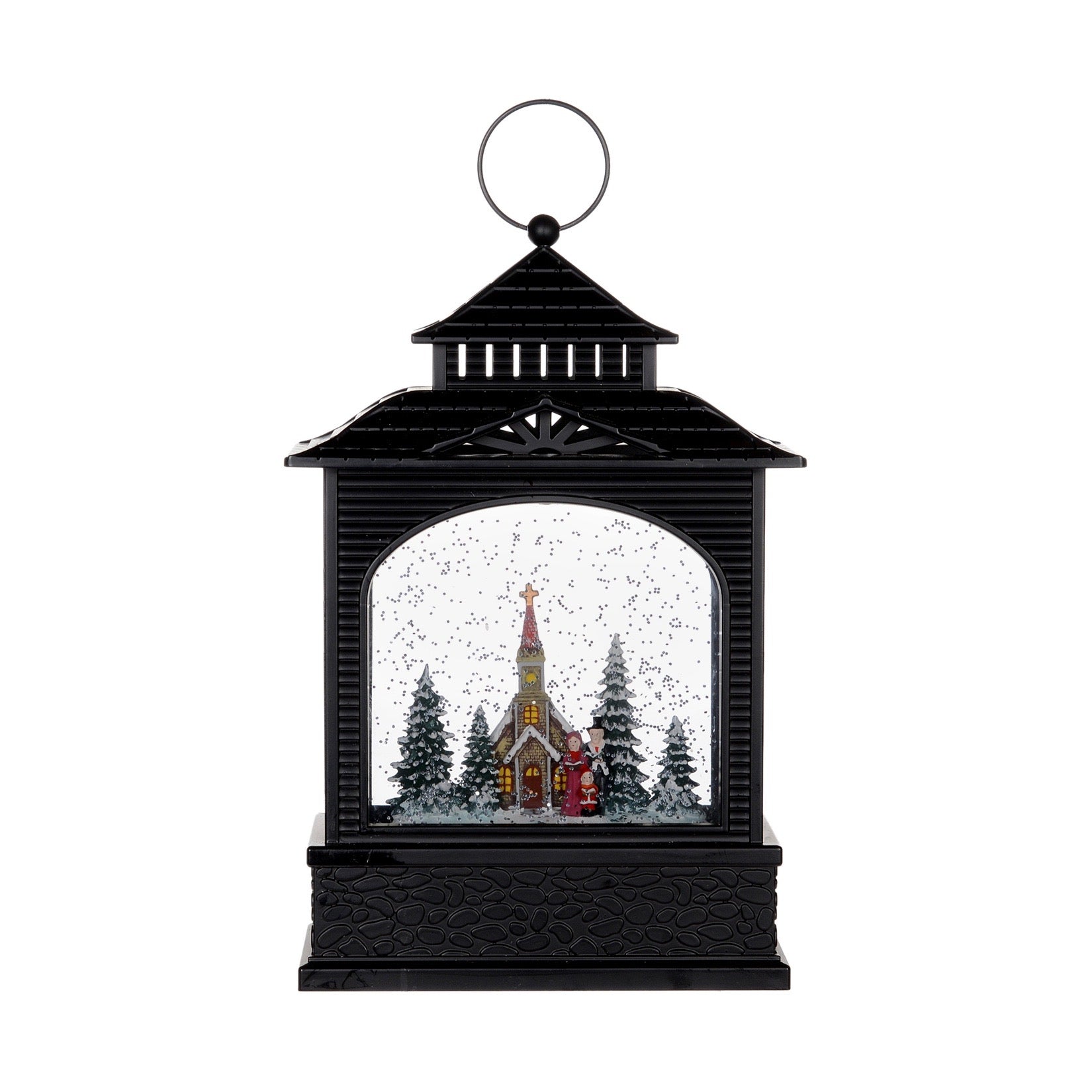 Village Scene Perpetual Swirling Snow Lantern with Light | Putti 