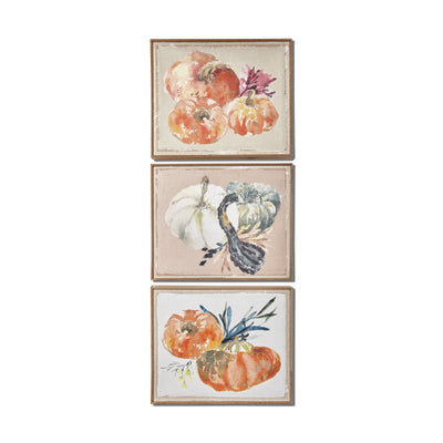 Watercolor Triple Pumpkin Framed Art