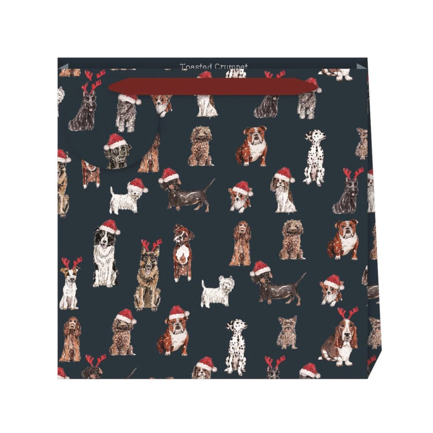 Penny Kennedy Santa Dogs Medium Gift Bag | Putti Christmas 
